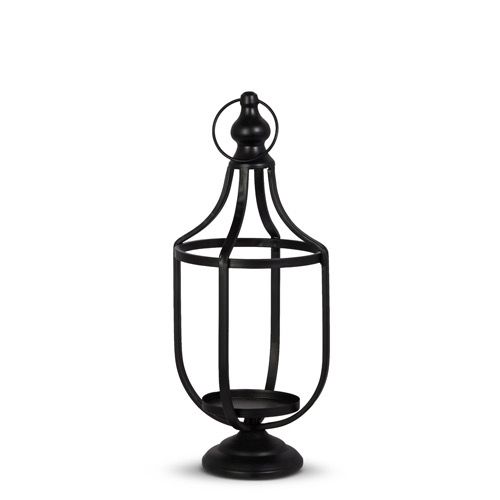 16&quot; Candle Holder Lantern Black