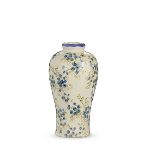 11.5&quot; Blue Floral Vase