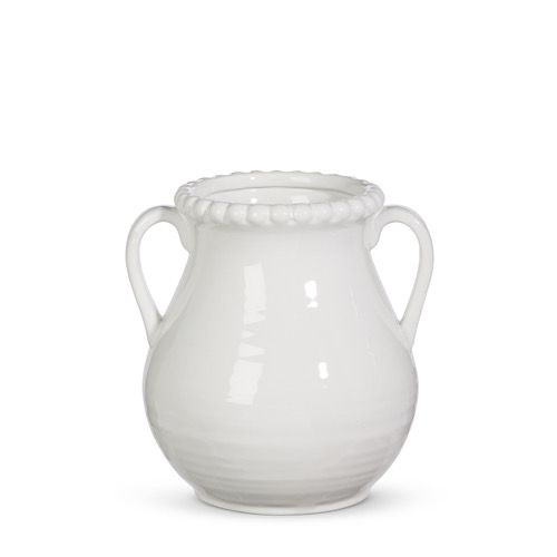 7&quot; Handled White Vase