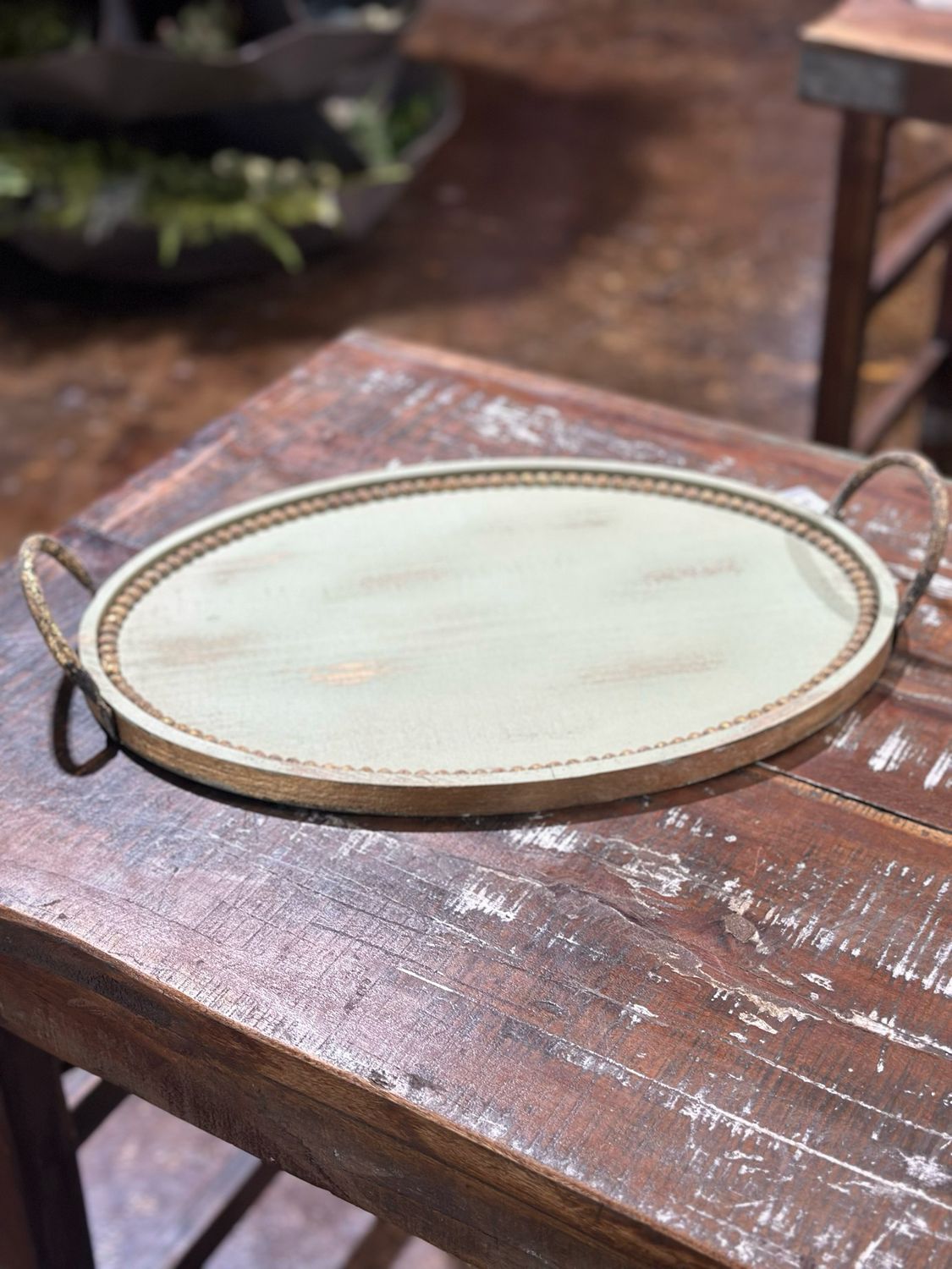 19&quot; Antique Green Tray