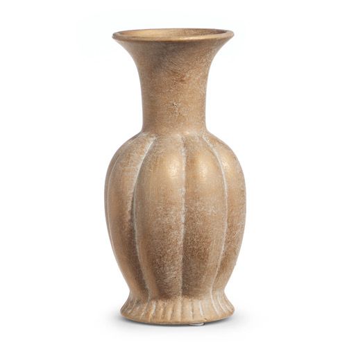 10&quot; Ribbed Gold Vase
