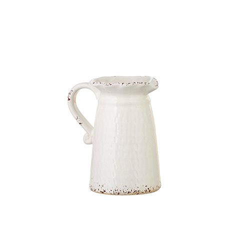 7.5&quot; Distressed White Pitcher