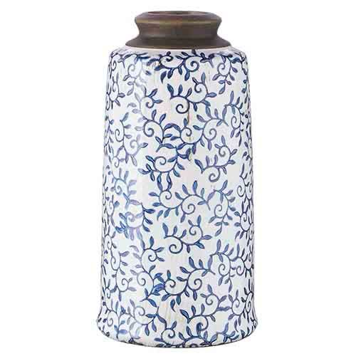 13&quot; Blue Transferware Vase