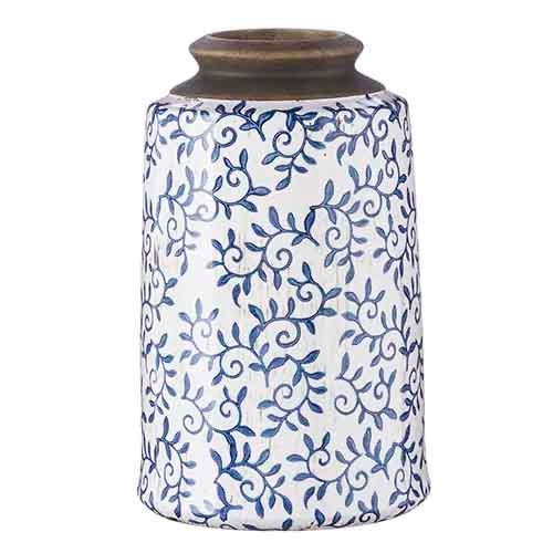 10.5&quot; Blue Transferware Vase