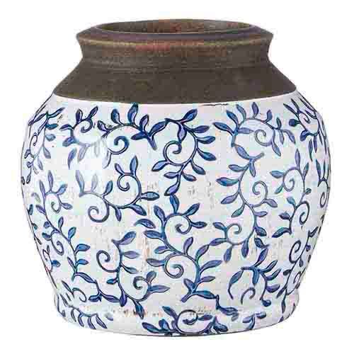 7.5&quot; Blue Transferware Vase