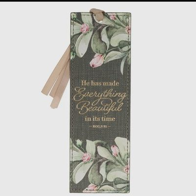 CAG Everything Beautiful Green Faux Leather Bookmark