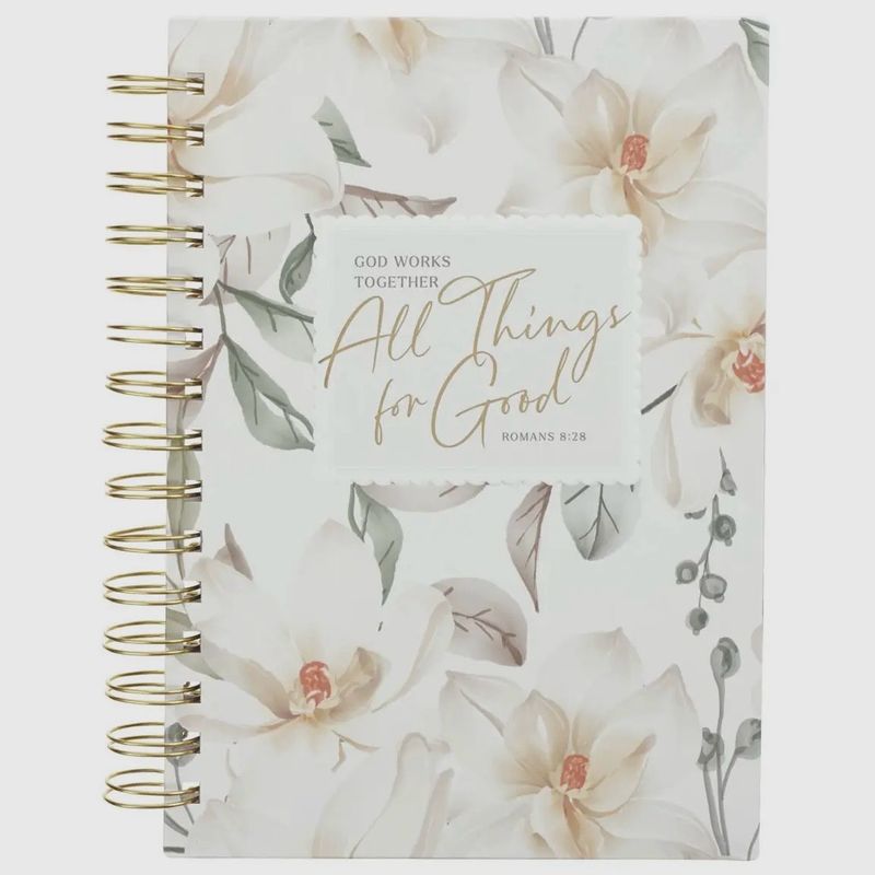 CAG White Floral All Things Journal Spiral