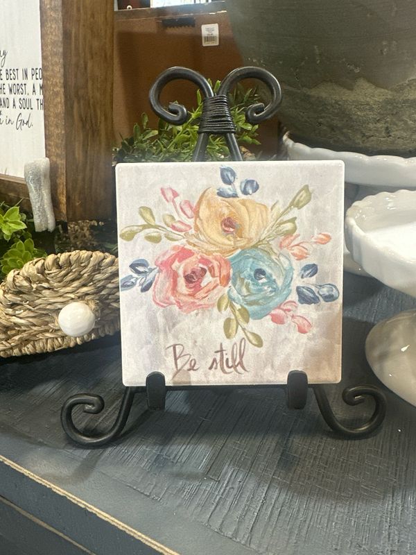 SCM 4x4 Coaster Be Still Floral