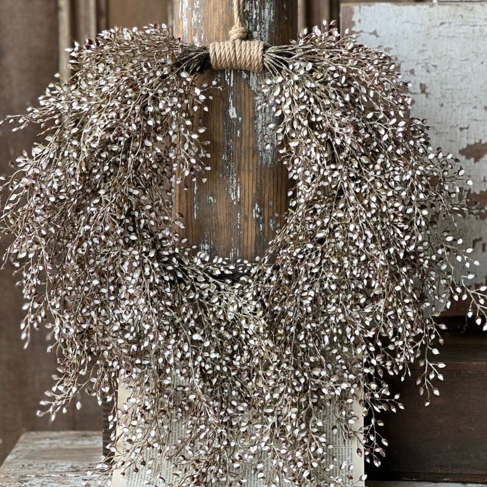 Lan 20&quot; Little Luna Hanging Wreath Brown