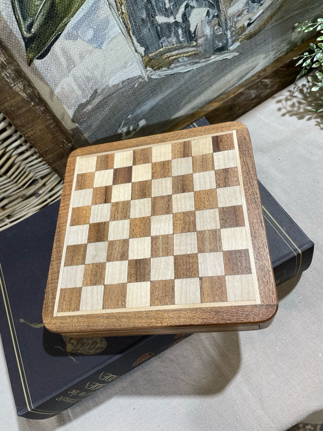 Pdg Chess Set Acacia Wood Magnetic 7x7