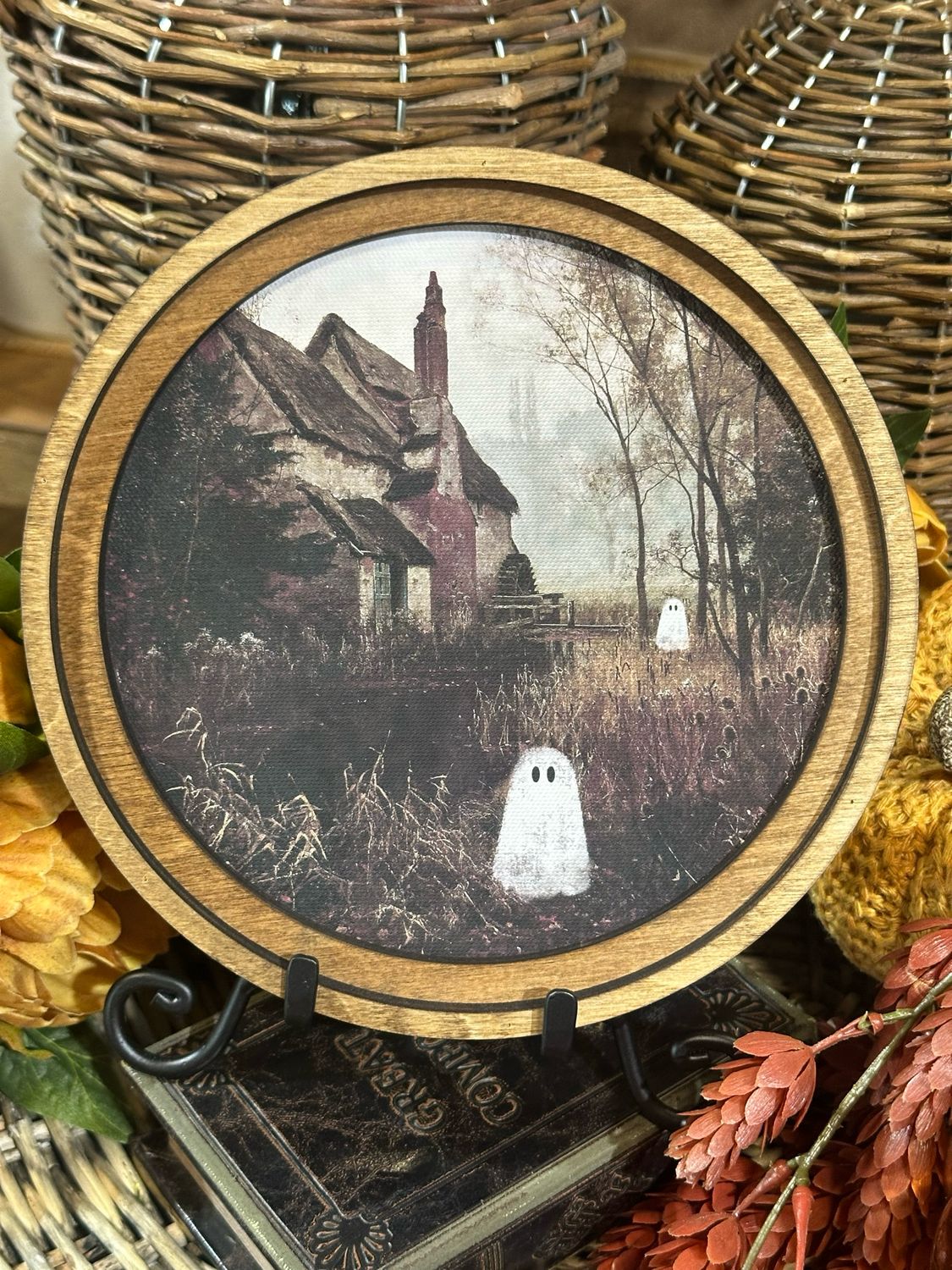 Red 8&quot; Halloween Ghost Cottage