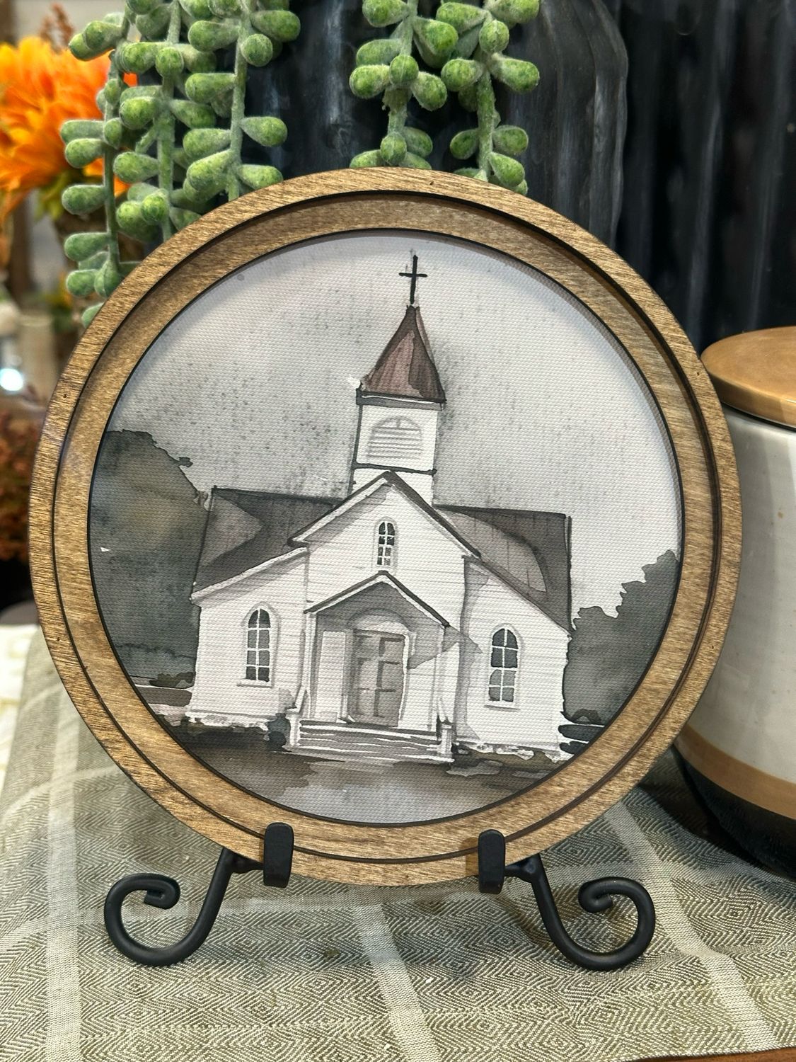 Red 8&quot; R Watercolor Church