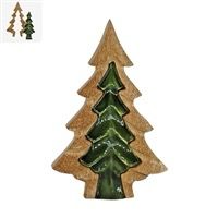 WTC Sm 3D Wood &amp; Green Enamel Tree 6&quot;