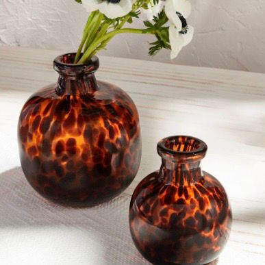 MP Lg Tortoise Glass Vase 6&quot;
