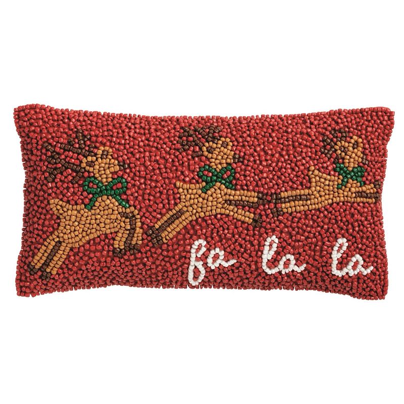 MP Reindeer Beaded Mini Pillow 11x5.5