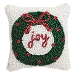 MP Wreath Beaded Mini Pillow 7.5x7.5