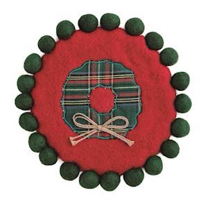 MP Wreath Xmas Felted Trivet