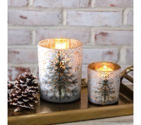 Pdg Lg Gold Tree Dots Lantern 5&quot;
