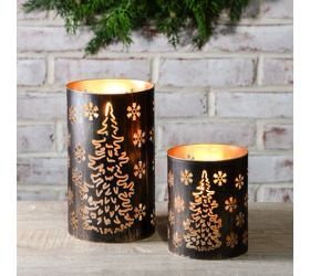 Pdg Lg 8&quot; Soft Black Tree Lantern