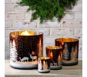 Pdg Md Winter Deer Scene Lantern 5&quot;