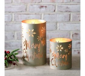 Pdg Lg 8&quot; Gold Merry Cmas Lantern