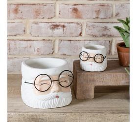 Pdg Lg Santa Glasses Planter 5&quot;