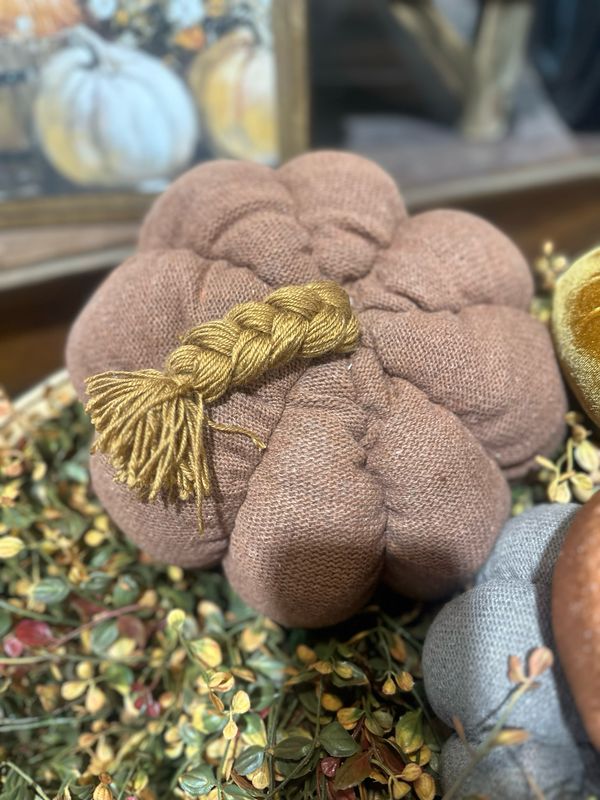 Mer Lg Clay Knit Pumpkin 10x5.5