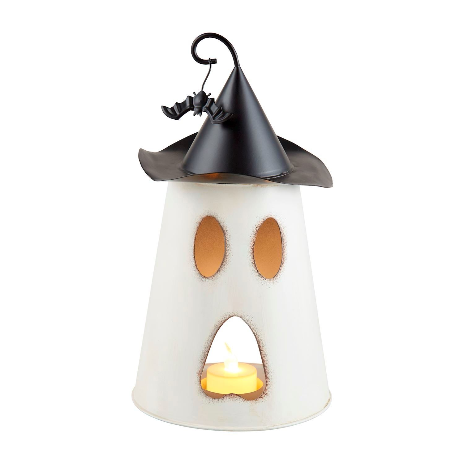 MP Ghost Halloween Tin Lantern 10.5&quot;