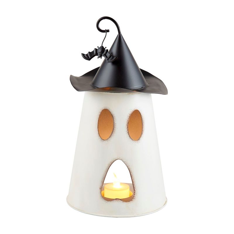 MP Ghost Halloween Tin Lantern 10.5&quot;