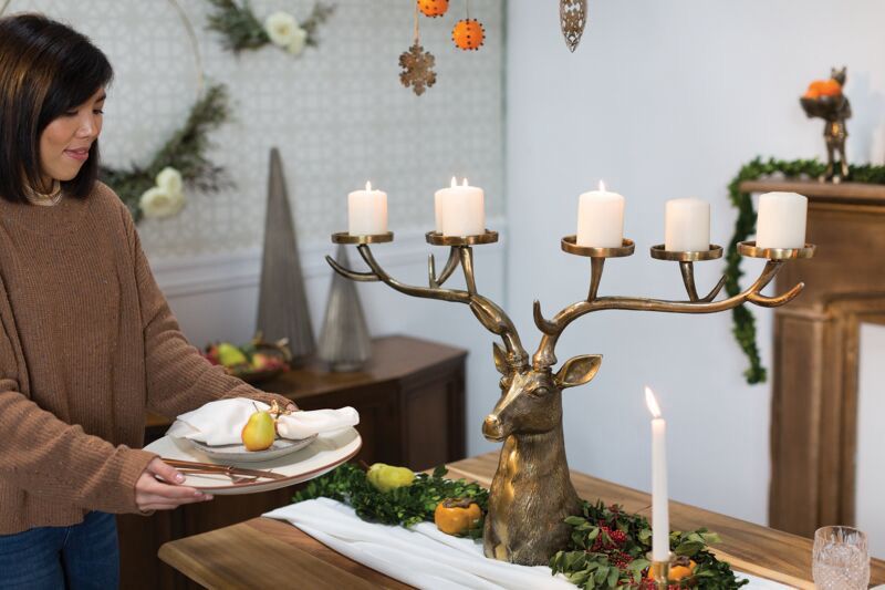 ACC Stag Deer Candleholder 35.5x11.5x21&quot;