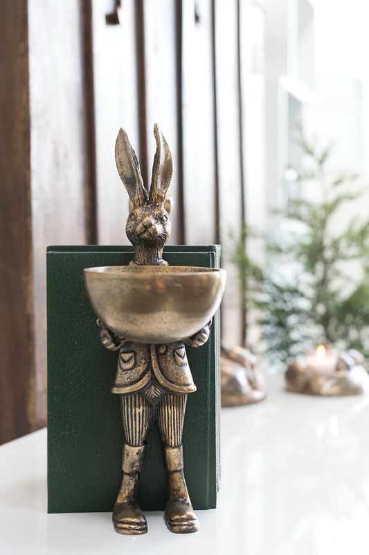 ACC Bunny Gold Dish Stand 6x14&quot;