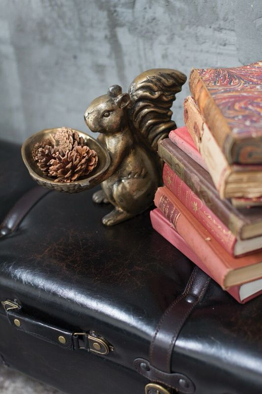 ACC Gold Squirrel Figure Bowl 10x7x8.5"