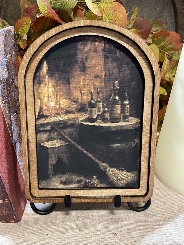 Red Arch Halloween Fireplace 8x6