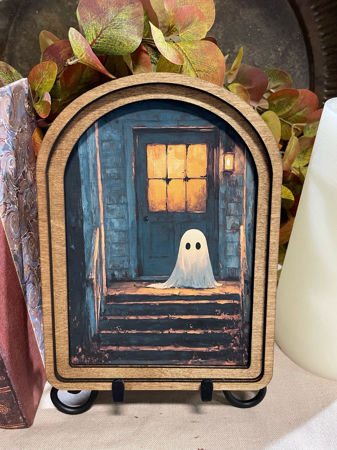 Red Arch Ghost On Porch 8x6