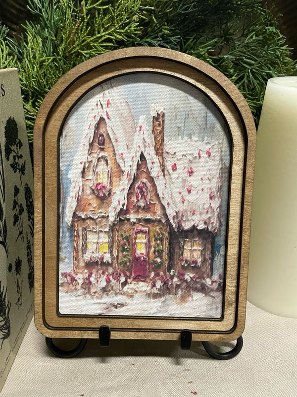 Red Arch Gingerbread Cottage 8x6