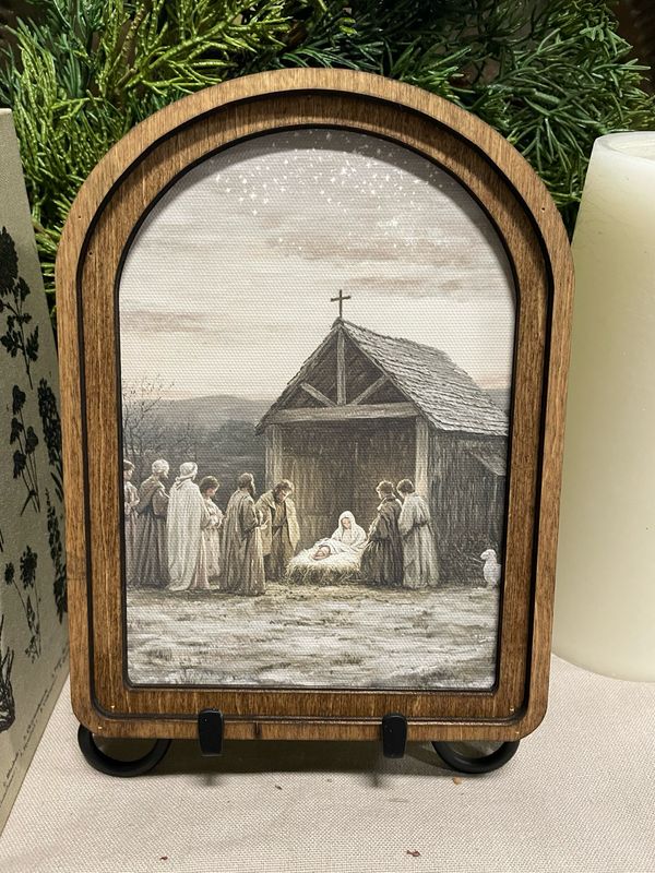 Red Arch 6x8 Nativity Scene