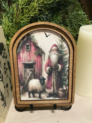Red Arch Santa Sheep 8x6