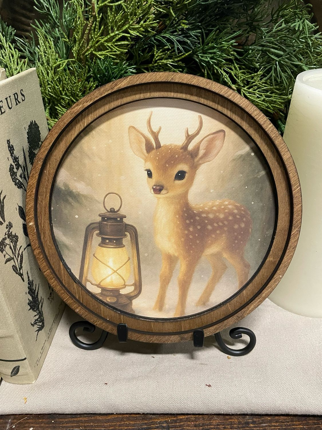 Red 8&quot; R Deer With Lantern