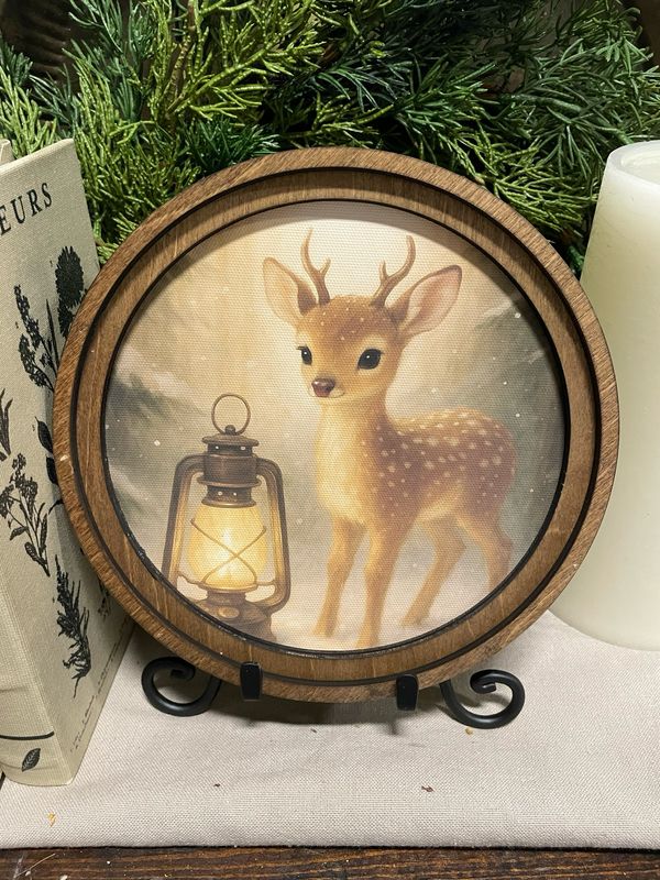 Red 8&quot; R Deer Lantern
