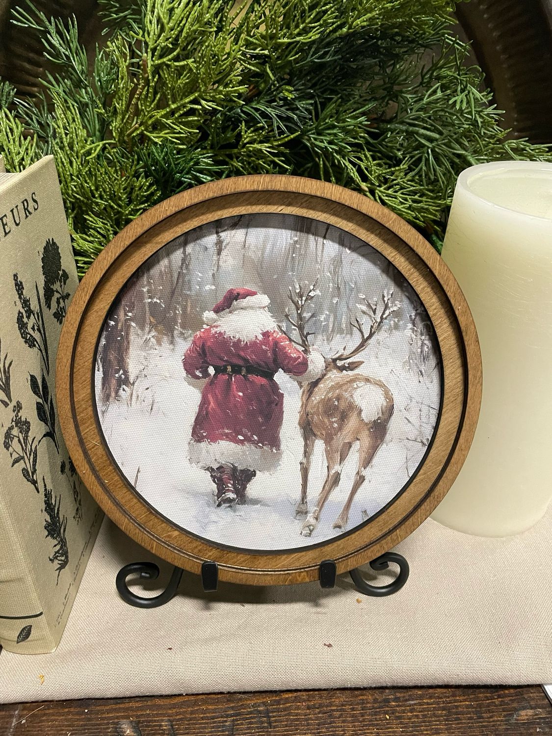 Red 8&quot; R Santa With Reindeer