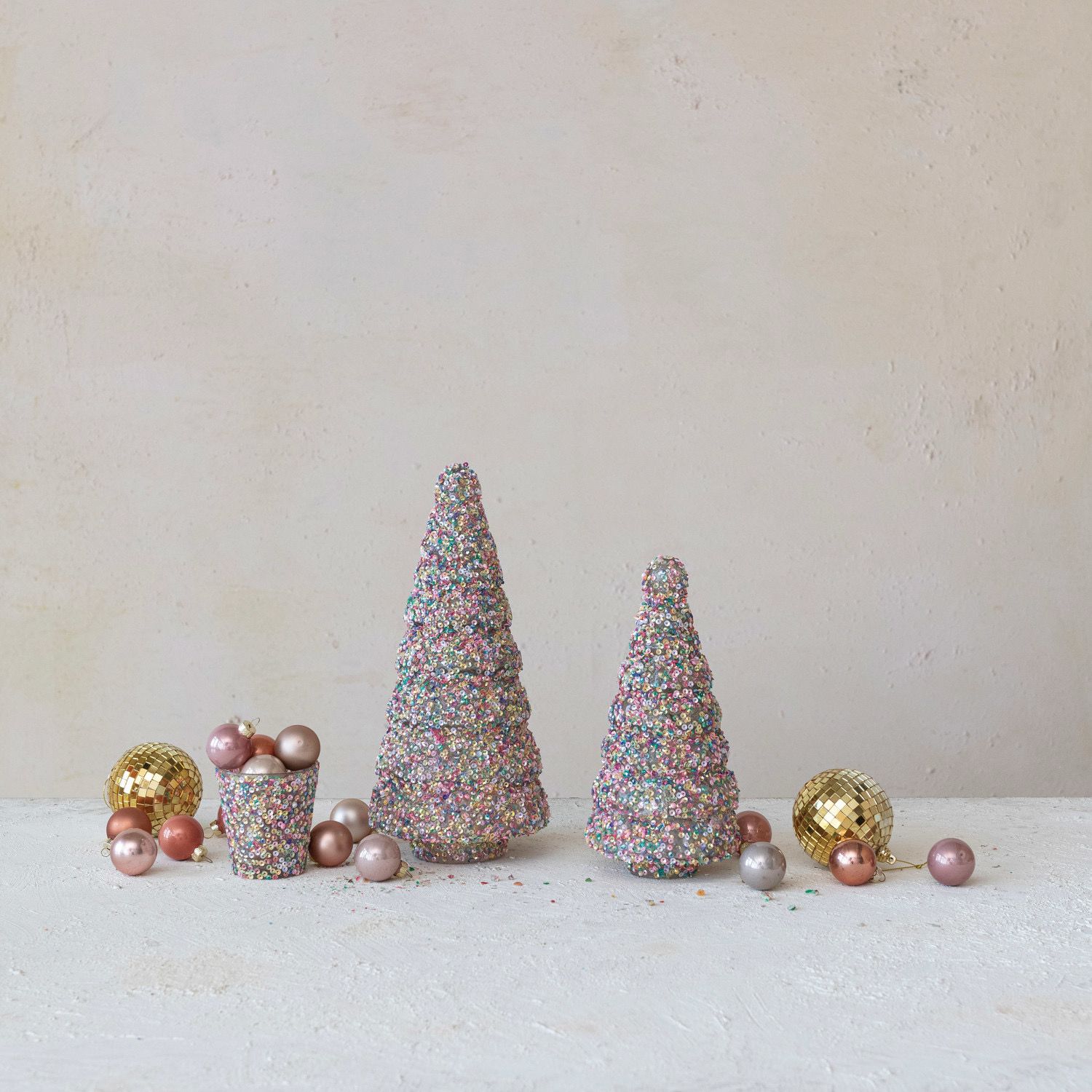 CCO 9.25&quot; Sequin Recycled Glass Tree