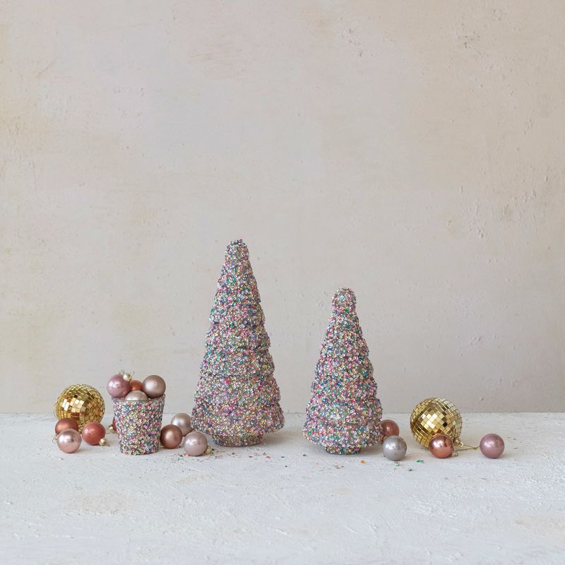 CCO 9.25&quot; Sequin Recycled Glass Tree