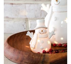 PDG 4&quot; LED White Happy Snowman
