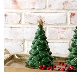 Pdg 7.25&quot; LED Green Tree Gold Star