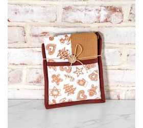 Pdg Gingerbread Cookie Potholder Towel Set