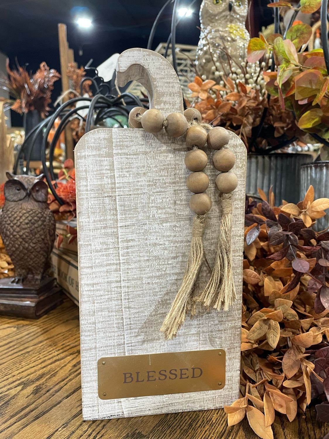 BB Sm White Washed Pumpkin Sitter 12&quot;