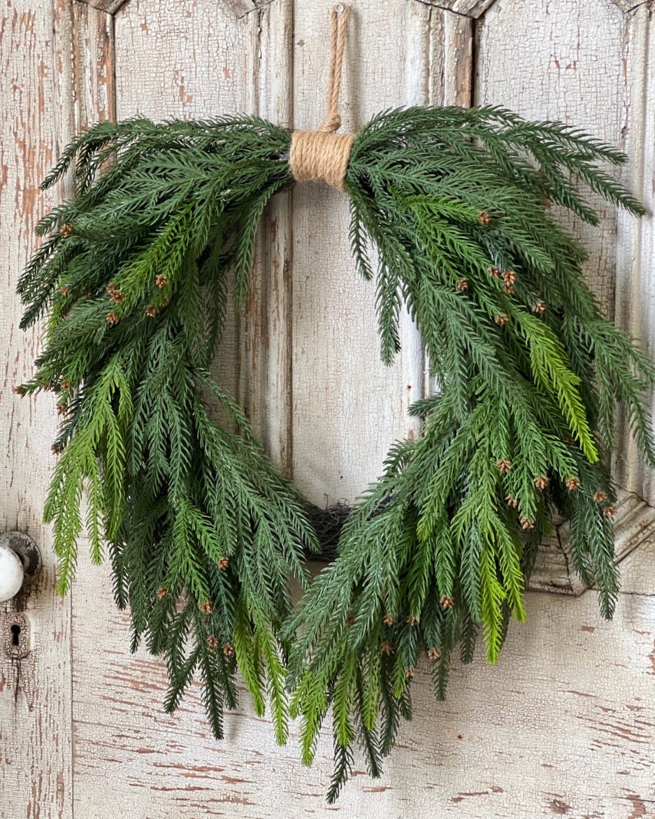Lan 24&quot; Norfolk Cascade Wreath