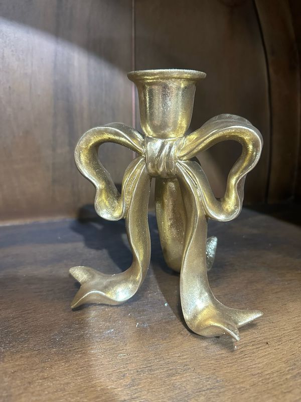 ARL Sm 6.5" Bow Candlestick Gold