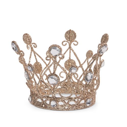Raz 6.5&quot; Jeweled Antique Crown w/gold Glitter