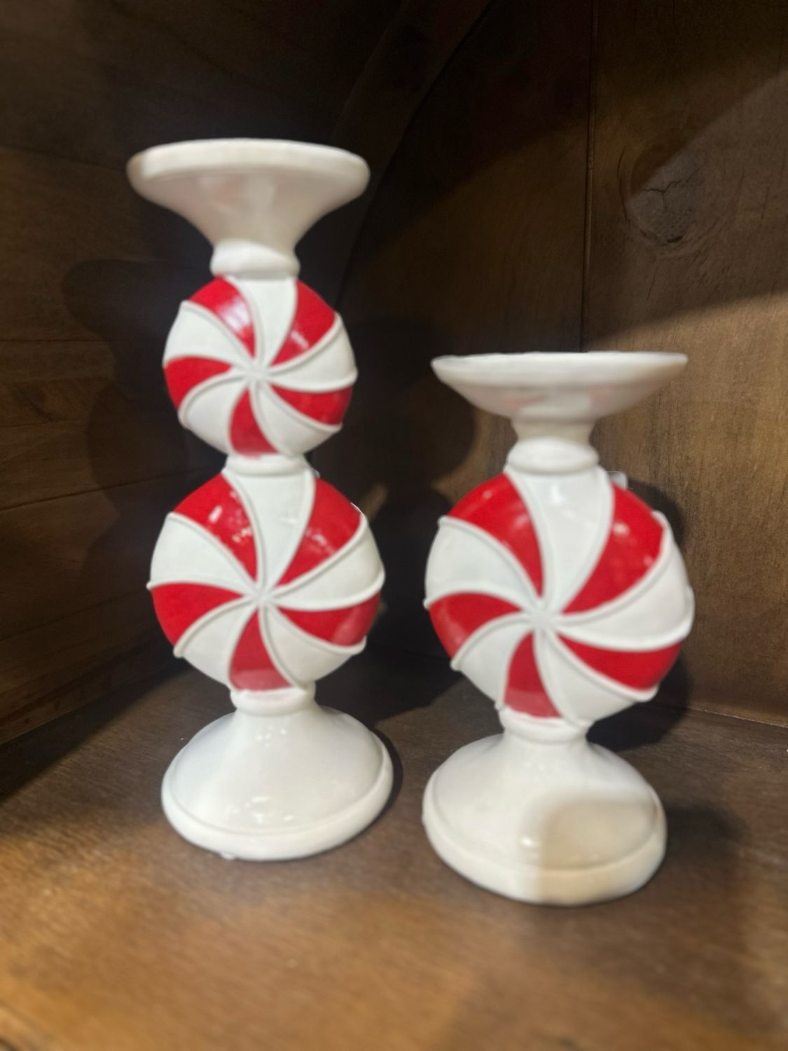 Raz 11.25&quot; Peppermint Candle Holder
